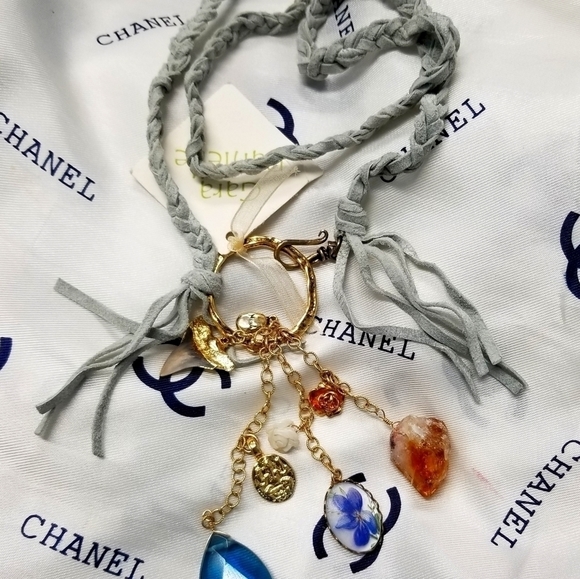 GARA DANIELLE Braided Suede Embellished Necklace - Picture 7 of 8